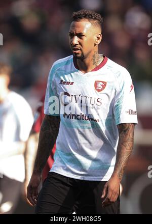 Turin, Italien. Februar 2024. Jerome Boateng von Salernitana während des Spiels der Serie A im Stadio Grande Torino, Turin. Der Bildnachweis sollte lauten: Jonathan Moscrop/Sportimage Credit: Sportimage Ltd/Alamy Live News Stockfoto