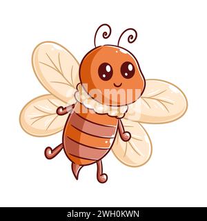 Die süße Biene fliegt allein Stock Vektor