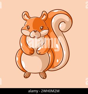 Niedliches Eichhörnchen-Tier-Zeichentrickdesign - niedliches Eichhörnchen-Tier-Zeichentrickdesign Stock Vektor