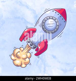 Hand gezeichneter Raketentrickvektor Stock Vektor