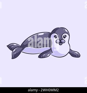 Hand drawn cute sea ​​lions design Stock Vektor