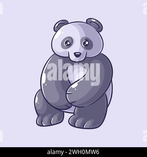 Der süße Panda sitzt allein - der süße Panda sitzt allein Stock Vektor