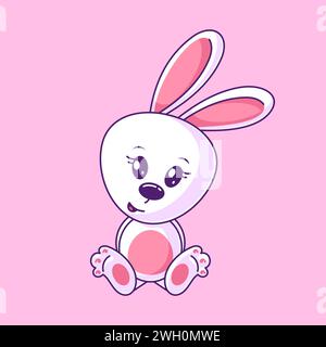 Niedliche Hasenpuppe im Cartoon-Stil Stock Vektor
