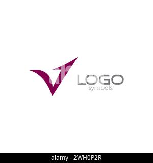 V-Pfeil-Logo einfach. Symbol „Buchstabe V“ Stock Vektor