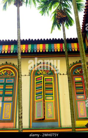 Die farbenfrohe chinesische Villa von Tan Teng Niah in Little India, Singapur. Stockfoto