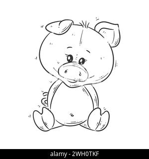 Niedliches Ferkeldesign zum Ausmalen Stock Vektor