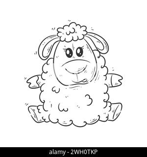 Niedliches Schafmotiv zum Ausmalen Stock Vektor