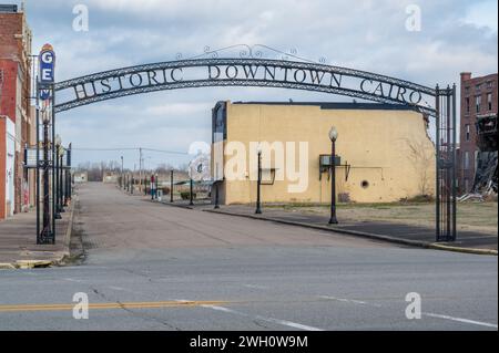 Die verlassene Stadt Kairo, Illinois Stockfoto