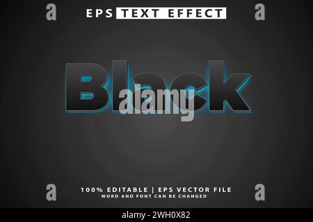 Dunkelblauer Text mit einem schwarzen Farbverlauf ist Teil eines bearbeitbaren 3D-Texteffekts Stock Vektor