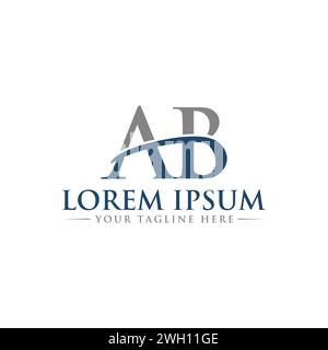 Logodesign mit ab-Buchstaben. Kreatives und modernes Logo-Design. Stock Vektor