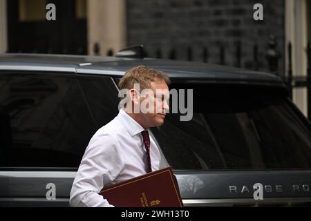 Downing Street, London, Großbritannien. Februar 2024. Grant Shapps Abgeordneter, Verteidigungsminister in der Downing Street. Kredit: Malcolm Park/Alamy Stockfoto