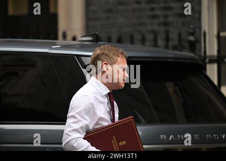 Downing Street, London, Großbritannien. Februar 2024. Grant Shapps Abgeordneter, Verteidigungsminister in der Downing Street. Kredit: Malcolm Park/Alamy Stockfoto