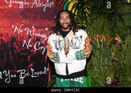 Los Angeles, USA. Februar 2024. Omarion nimmt am 6. Februar 2024 an der Premiere von Paramount Pictures von Bob Marley: One Love im Regency Village Theatre in Los Angeles Teil. (Foto: Corine Solberg/SipaUSA) Credit: SIPA USA/Alamy Live News Stockfoto