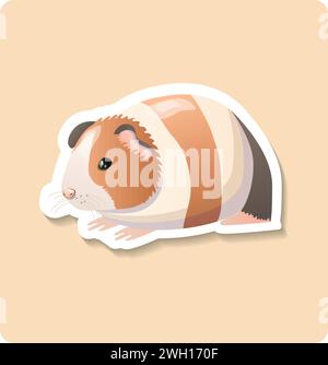 Illustration des Meerschweinchens. Tier, Ohren, Pfoten, flauschig, bunt. Editierbares Vektorgrafik-Design. Stock Vektor