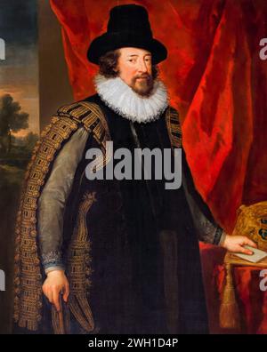 Sir Francis Bacon, 1. Viscount St Alban (1561–1626), englischer Philosoph und Staatsmann, Porträtmalerei in Öl auf Leinwand von John Vanderbank, vor 1739 Stockfoto