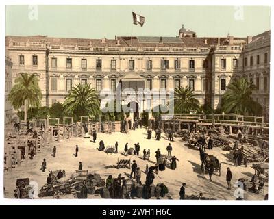 Palais de la Préfecture, Nizza, Frankreich (Riviera). Photochrom-Drucke--Farbe--1890-1900. Stockfoto