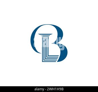 B Law oder BL Law Firm Logo Design Company Stock Vektor