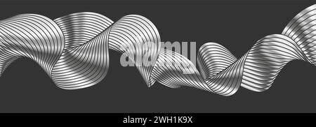 Eine bunte Welle. Gradientendesign einer geschwungenen Linie. Vektorabbildung Stock Vektor