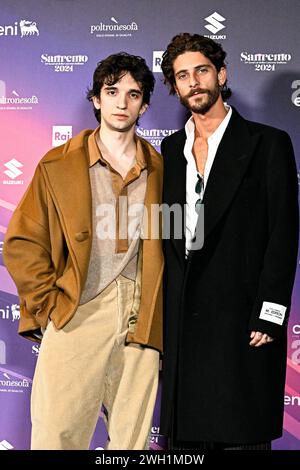 Sanremo, Italien. Februar 2024. 74. Ausgabe des SANREMO Italian Song Festivals im Ariston Theatre in Sanremo, Norditalien - Dienstag, 7. FEBRUAR 2024. Unterhaltung. (Foto: Marco Alpozzi/Lapresse) Credit: LaPresse/Alamy Live News Stockfoto