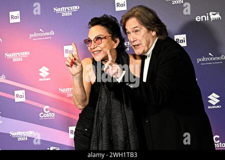 Sanremo, Italien. Februar 2024. 74. Ausgabe des SANREMO Italian Song Festivals im Ariston Theatre in Sanremo, Norditalien - Dienstag, 7. FEBRUAR 2024. Unterhaltung. (Foto: Marco Alpozzi/Lapresse) Credit: LaPresse/Alamy Live News Stockfoto