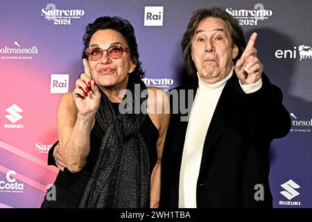 Sanremo, Italien. Februar 2024. 74. Ausgabe des SANREMO Italian Song Festivals im Ariston Theatre in Sanremo, Norditalien - Dienstag, 7. FEBRUAR 2024. Unterhaltung. (Foto: Marco Alpozzi/Lapresse) Credit: LaPresse/Alamy Live News Stockfoto