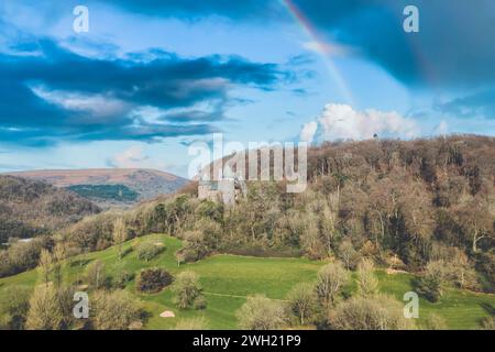 Das fantastische Castell Coch (Rotes Schloss). Stockfoto