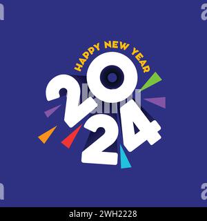Happy New Year 2025 Vektor Typografie Illustration. Vektor-Illustration des Neujahrslogos. Stock Vektor