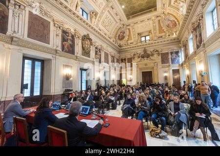 Mailand, Italien. 30. Januar 2024. Foto Stefano Porta/LaPresse 07-02-2024 Milano, Italia - Cronaca - Conferenza stampa di Presentazione della Milano Fashion Week edizione donna 07 Februar 2024 Mailand, Italien - News - Pressekonferenz zur Präsentation der Mailand Fashion Week Frauen's Edition Credit: LaPresse/Alamy Live News Stockfoto