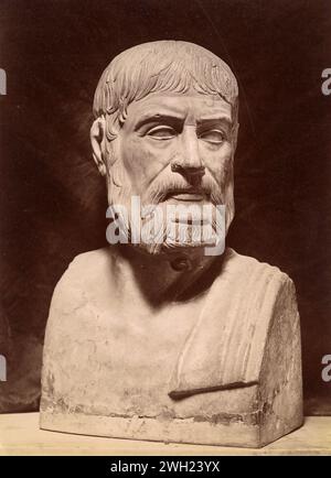 Büste des antiken griechischen Lyrikers Pindar, Musei Capitolini, Rom, Italien 1890er Jahre Stockfoto