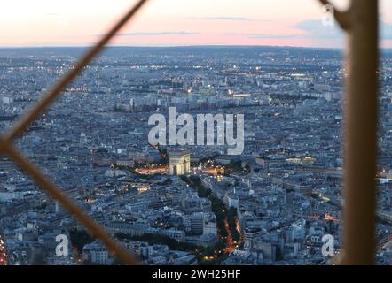 Aus der Vogelperspektive von Paris Frankreich mit sein bei Sonnenuntergang Stockfoto