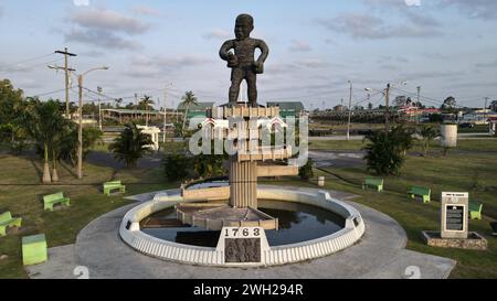 Eine Luftaufnahme des 1763 Monuments in Georgetown, Guyana. Stockfoto