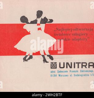 UNITRA alte polnische Zeitschriftenwerbung Stara reklama UNITRA reklama prasowa UNITRY Stockfoto