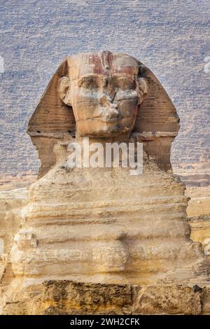 Vorderansicht der Großen Sphinx von Gizeh, Kairo, Ägypten Stockfoto