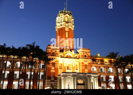 Taiwan Wahrzeichen - Presidential Bürogebäude in Taipeh. Nacht ansehen. Stockfoto