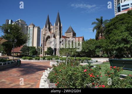 Brisbane City, Australien - Cathedral Square. St. John's Anglican Cathedral. Stockfoto