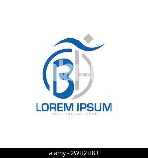 BH-Letter-Logo. Kreatives BH-Logo. Stock Vektor