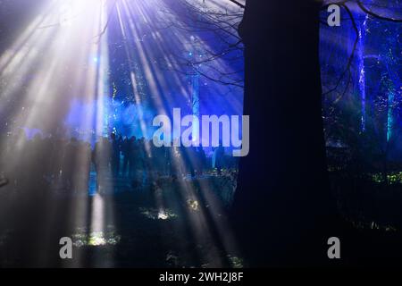 Dezember 2022. Brandneue Installationen zeigen Kew Gardens in einem völlig neuen Licht, während der ursprüngliche, festliche Lichtpfad Großbritanniens in die weltberühmten botanischen Gärten in London zurückkehrt. Stockfoto