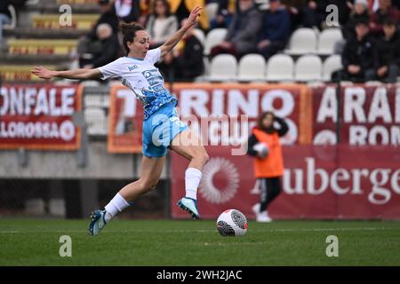 Rom, Italien. Februar 2024. Paloma Lazaro von Napoli Femminile während des Viertelfinales der Frauen Coppa Italia zwischen A.S. Roma und Napoli Femminile S.D. im stadio Tre Fontane, 7. Februar 2024 in Rom. Quelle: Unabhängige Fotoagentur/Alamy Live News Stockfoto