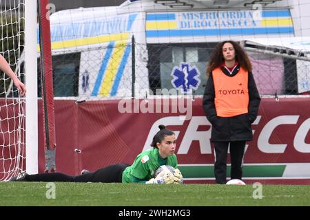 Rom, Italien. Februar 2024. Beatrice Beretta von Napoli Femminile beim Viertelfinale der Frauen Coppa Italia zwischen A. S. Roma und Napoli Femminile S.D. im stadio Tre Fontane, 7. Februar 2024 in Rom. Quelle: Unabhängige Fotoagentur/Alamy Live News Stockfoto