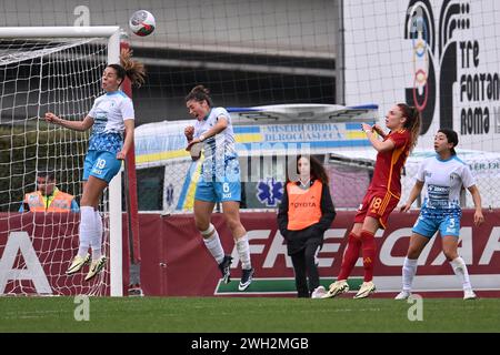 Rom, Italien. Februar 2024. Nina Kajzba von Napoli Femminile während des Viertelfinales der Frauen Coppa Italia zwischen A.S. Roma und Napoli Femminile S.D. im stadio Tre Fontane, 7. Februar 2024 in Rom. Quelle: Unabhängige Fotoagentur/Alamy Live News Stockfoto