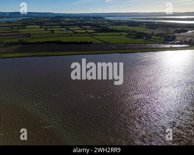 Newnham über den Fluss Severn nach Arlingham, Gloucestershire. Stockfoto