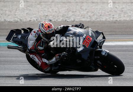 Kuala Lumpur, Malaysia. Februar 2024. Der japanische Fahrer Takaaki Nakagami von LCR Honda im Einsatz während des Sepang MotoGP Offiziellen Tests auf dem Sepang International Circuit. (Foto: Wong Fok Loy/SOPA Images/SIPA USA) Credit: SIPA USA/Alamy Live News Stockfoto