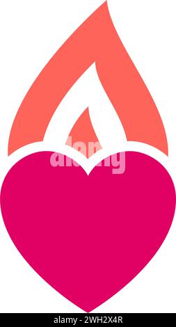 Feuer Flamme Symbol, heißes rosa Herz Symbol, Vektor Illustration Stock Vektor