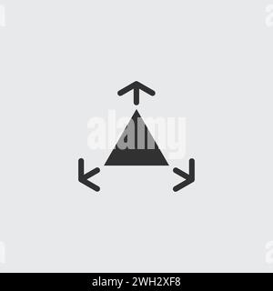 Dreieck Dreieckspfeile aus Symbol. Geometrisches Dreieck mit Pfeilen. Abbildung des Rohteils Vektors isoliert Stock Vektor