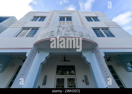 Das Webster Hotel im Art déco-Viertel, Ocean Drive, South Beach, Miami, Florida, USA. Stockfoto