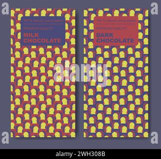 Das Original feinste Schokolade abstrakte Vektor-Paket Design Label Set. Hintergrund moderner geometrischer Elemente Stock Vektor