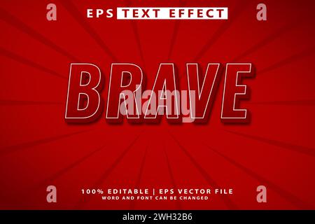 Editierbarer 3D-fetter roter Texteffekt in Vektorform Stock Vektor
