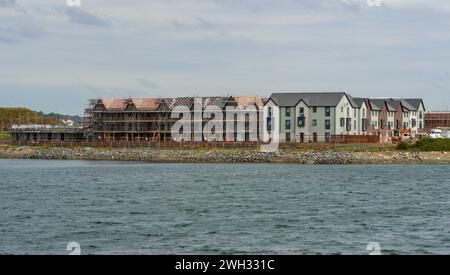 Barry, Vale of Glam, Wales 02. Oktober 2022: Bau des East Quay, Barry Waterfront, 2022, als der Fortschritt in der Stadt an Tempo gewinnt Stockfoto