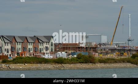 Barry, Vale of Glam, Wales 02. Oktober 2022: Bau des East Quay, Barry Waterfront, 2022, als der Fortschritt in der Stadt an Tempo gewinnt Stockfoto