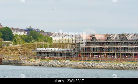 Barry, Vale of Glam, Wales 02. Oktober 2022: Bau des East Quay, Barry Waterfront, 2022, als der Fortschritt in der Stadt an Tempo gewinnt Stockfoto